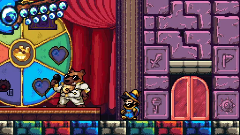 Mago Hyperdelicious Edition trailer montrant une salle de boss en pixel art