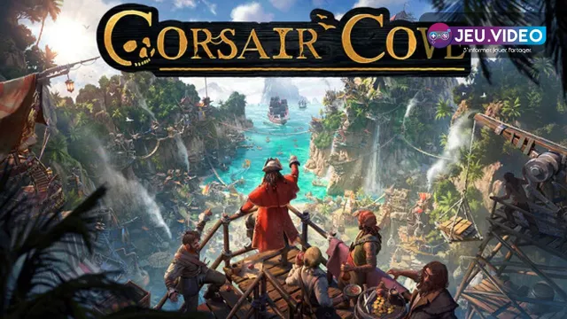 Illustration officielle de Corsair Cove montrant un repaire pirate sur une baie fortifiée