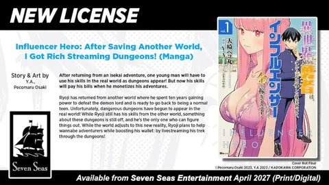 Influencer Hero manga : visuel officiel de la nouvelle licence Seven Seas