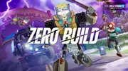 Visuel officiel de Fortnite Zero Build montrant un combat Battle Royale sans construction et l’usage du décor comme protection.