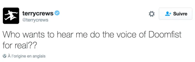 Terry Crews Tweet Doomfist