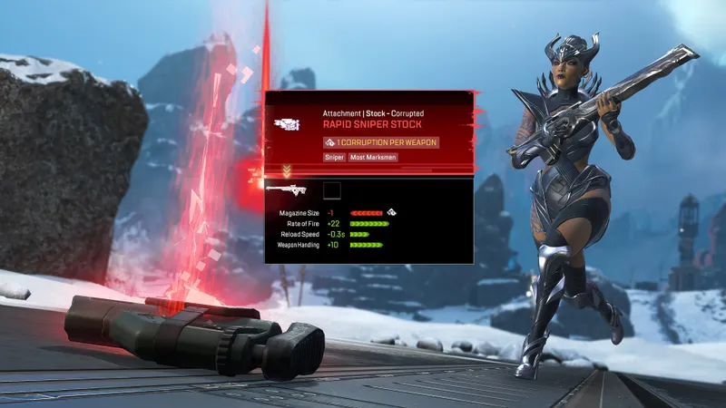 Apex Legends™ interface montrant les effets d’un accessoire d’arme